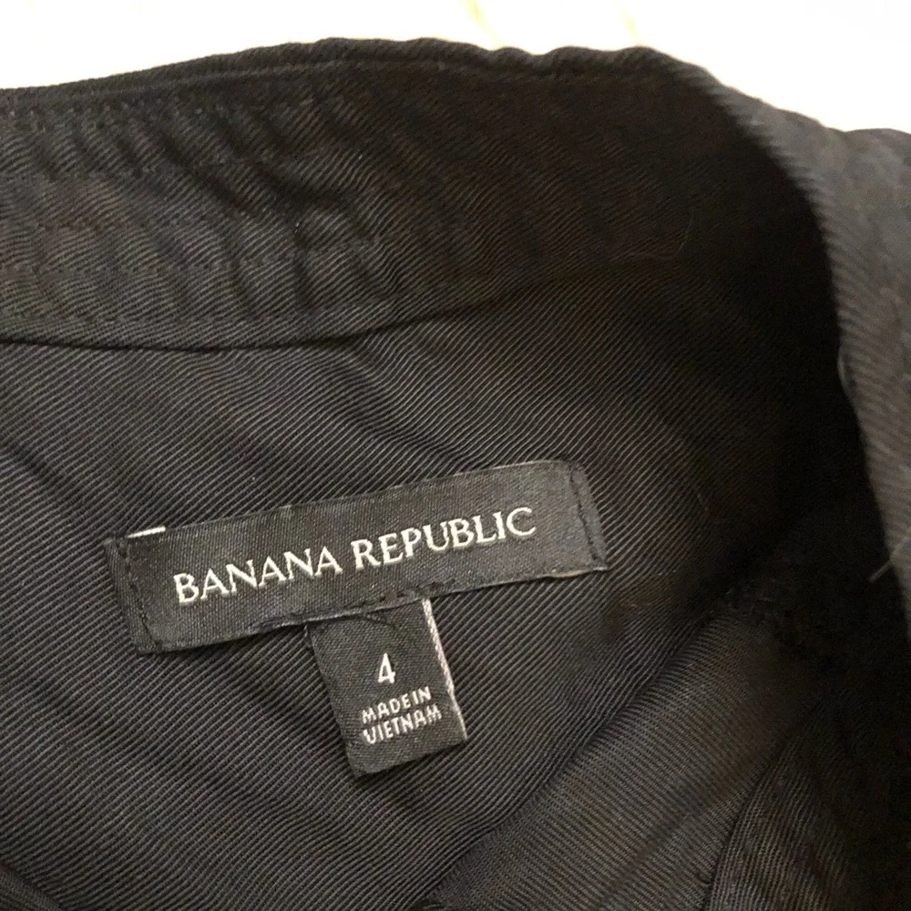 Banana Republic Tencel Black Tapered Leg Long Sleeves Utility Flight Jumpsuit 4